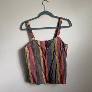 Madewell button down striped tank in rainbow